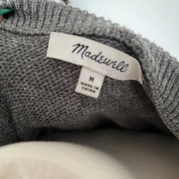 Madewell gray tie cuff pullover sweater, size medium - Picture 5 of 6